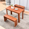 Wood Dining Table and 2 Bench Set Breakfast Nook Kitchen Furniture Cherry Wood