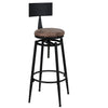 Industrial Tall Bar Stools High Seat Comfort with Backrest Rustic Brown & Black