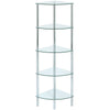 GLASS CORNER SHELF UNIT DISPLAY/BATHROOM/HALL/END/LAMP/COFFEE TABLE HOME STORAGE