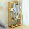 Clothes Rail Wooden Hall Tree Coat and Hat Stand with Hooks Shoe Storage Shelves