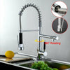 360° Swivel Pull Out Spray Taps Mixer Kitchen Sink Mixing Tap Spring Neck Chrome
