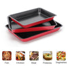 3 PIECE NEW LARGE NON STICK OVEN BAKING ROASTING PAN DISH ROAST TIN & TRAYS SET