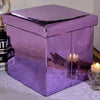 New Mirrored MetalicFolding Storage Ottoman Seat Toy Storage Box Pouffe Stool