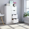 Free Standing Entryway Cabinet Bathroom Storage Organizer Rack 4 Drawers + Door