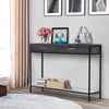 Console Table Worktop Bottom Shelf 2 Drawer Industrial Minimal Style Grey