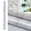 5M Glossy White Grey Marble Vinyl Film Wrap Sticky Back Self Adhesive Sticker