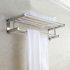 Double Polishing Towel Rail Holder Wall Mounted Bathroom Rack Shelf Stainless St