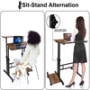 Stand Up Laptop Desk Adjustable Height Computer Standing Desk w/ Rollers UK