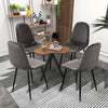 4X Velvet Dining Chairs Set Faux Suede Leather Padded Seat Metal Leg Kitchen