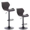 2 Bar Stools Adjustable Breakfast Kitchen Stools PU Leather Swivel Gas Lift