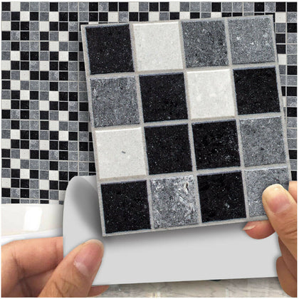 18pcs Marble Mosaic Kitchen Bathroom Self-adhesive Wall Tiles Stick ON Stickers