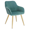 1x Kitchen Dining Chair Lounge Living Room Corner Chair with Velvet Steel Legs