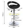 2* Black Bar Stools Curved Glossy ABS Seat Gas Lift Swivel Chrome Leg Pub Club