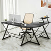 Maxzzz L Shaped Corner Desk With Storage Shelves Home Office Desk Gaming Table