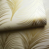 Holden Metallic Feather Pattern Wallpaper Leaf Motif Modern Textured Exclusive