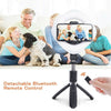 Dimmable LED Ring Fill Light Bluetooth Selfie Stick Tripod For iPhone Samsung