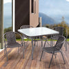 Garden Patio Square Table and 2/4 Stacking Chairs Outdoor Bistro Furniture Set