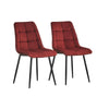 Set of 2 Velvet Dining Chairs Soft Padded Seat Metal Legs Modern Office Kitchen