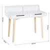 Writing Desk Side Console Table Workstation Solid Wood Legs White Home Office