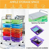 10/12/15/20-Drawer Plastic Storage Cart Home Office Salon White/Black/Multicolor