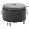 Ottoman Stool Footstool Coffee Table Side Table Velvet Wooden Pouffe Multi-Use