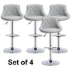 4x MADRID Faux Leather Bar Stools Gas Lift Home Kitchen Breakfast Chairs Grey
