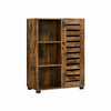 Utility Storage Cabinet Rustic Brown Side Cupboard Vintage Style Unit Shelves