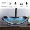 Countertop Basin Set Tempered Glass Wash Bowl Waste Tap Under Sink Unit Cabinet