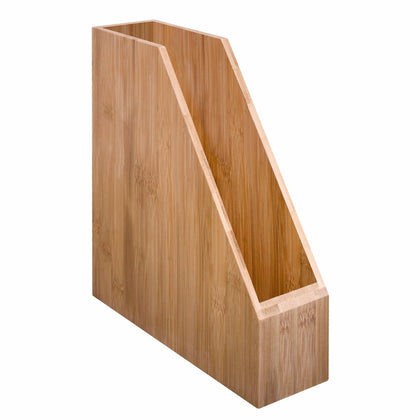 Woodluv Bamboo Magazine Holder Letter Rack Paper Rack Desktop File Storage