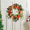 LED Light Up Flower Wreath Artificial Peony Chrysanthemum Ring Spring Door Decor