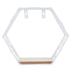 Wood Geometric Hexagonal Design Wall Wire Frame Storage Frame Shelf