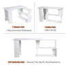 White L-Shaped Corner Computer Desk Workstation PC Laptop Table with Bookshelves