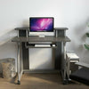 Small Grey Computer Desk Mobile Home Office Laptop PC Table Stands Workstation