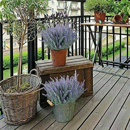 4 Bundles Artificial Flowers Fake Outdoor Plants UV Resistant Home Garden Decor