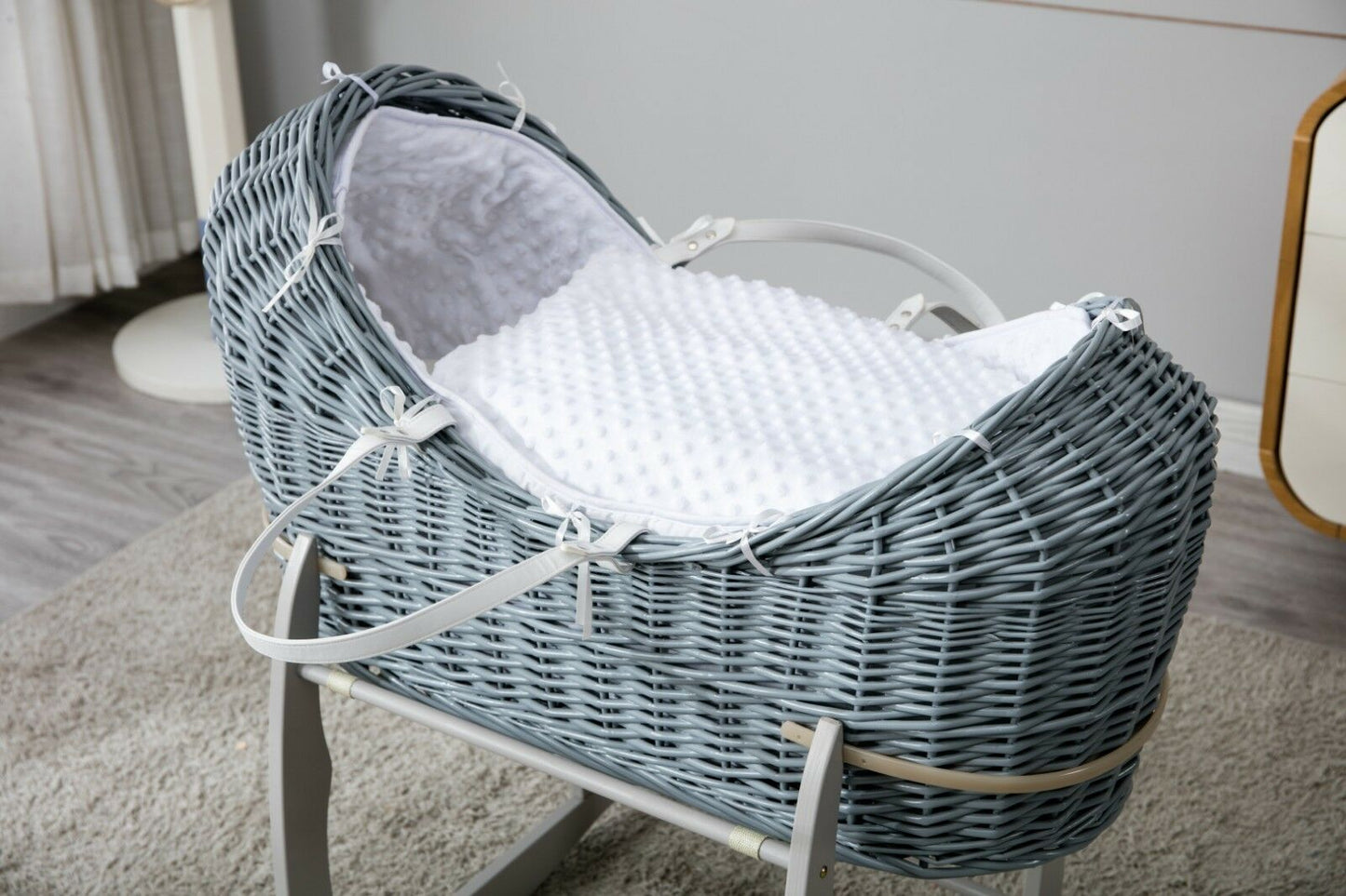 MCC® Full Set Moses Wicker Cocoon Pod Basket Mattress Bedding set Rocking Stand