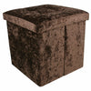 Crushed Velvet Bedroom Ottoman Foot Stool Cube Storage Box Seat Bin Bed Rest