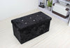 Crushed Velvet Storage Box Diamante Ottoman Folding Foot Stool Seat Bench