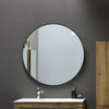 Large Industrial Style Round Wall Mirror Brushed Black Metal Frame 60cm Mirror
