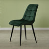 Set of 2 Velvet Dining Chairs Soft Padded Seat Metal Legs Modern Office Kitchen