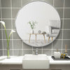 Wall Mounted Round Mirror Brushed Metal Frame Vanity Mirror Bathroom Bedroom