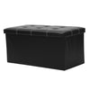 2 Seater PU Leather Storage Ottoman Foldable Seat Stool Bench Chest Toy Box 76CM