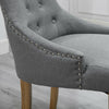 set of 2 Dining Chair Accent Chair Button Tufted Fabric Upholstered Grey Kitchen