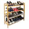 4 Tier Natural Bamboo Wooden Shoe Rack Storage Organiser Shelf Stand Furniture