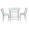 Small Dining 1 Table 2 Chairs Bistro Set Breakfast Kitchen Furniture Metal Frame