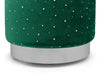 Velvet Plush Gem Studded Sparkle Dressing Table Stool Footstool Chrome Band
