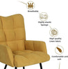 Accent Chair with Ottoman Set High Back Armchair with Footstool Lounge Tub Chair