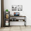 Wooden Gaming Computer Desk with Adjustable Storage Shelves Writing Study Table