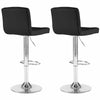 2x Chrome & Height Adjust Swivel Faux Leather Kitchen Breakfast Bar Stool