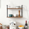 Large Rustic Industrial Pipe Wall Floating Shelf Wooden Storage Shelving 2 Tier