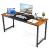 Wooden Computer Desk Industrial Writing Workstation PC Laptop Table Metal Frame